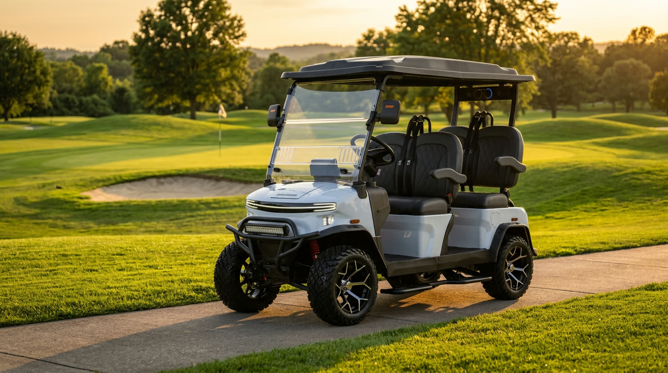 A Denago Rover XL on a coastal golf estate at first light